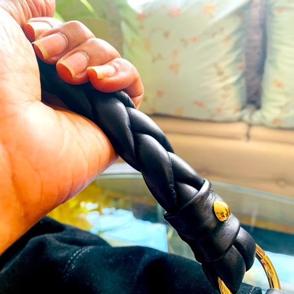 ✨ C. Z. Falconer✨ Black Suede Tassel Handbag W/Braided Leather Handle - Picture 6 of 15